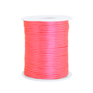 Satijnkoord 1.5 mm. Fluor pink. Per 10 meter.