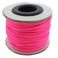 Satijn koord , satijn lint 2.5 mm dik. Neon roze. Per 10 meter