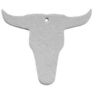 Leer hanger DQ buffelkop 6 x 7 cm. Light grey