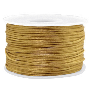 Macramé draad 1.5 mm Satin Golden brown. Per rol 90 meter