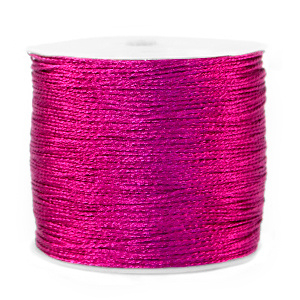 Macramé draad metallic Raspberry rose purple 0.5 mm. 90 meter per rol