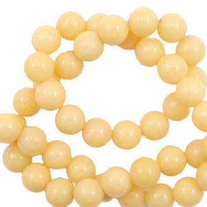 Kraal natuursteen Jade rond 8 mm. Warm Yellow