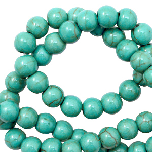 Kraal keramiek 8 mm rond ocean blue