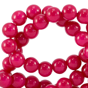 Kraal opaque 6 mm Raspberry pink