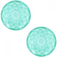 Cabochon 20 mm mandala turquoise green