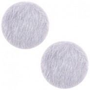 Cabochon faux fur 12 mm light grey