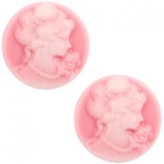 Cabochon 20 mm Camee pink / white