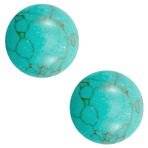 Cabochon 12 mm stone look light turquoise brown