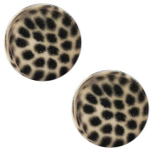 Cabochon 12 mm plat polaris elements leopard light taupe