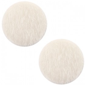 Cabochon 20 mm faux fur white