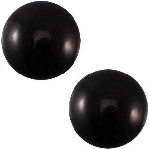 Cabochon 20 mm mosso shiny nero zwart