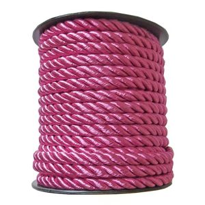 Koord 6 mm dikte. 17 meter op rol. Polyester / katoen. Roze