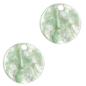 Resin hanger rond 12 mm ash-grey green