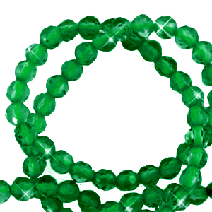 Kralen natuursteen facet geslepen 3 mm Emerald green