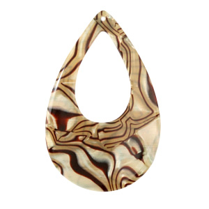 Resin hanger druppel 57 x 36 mm Insence beige pearl