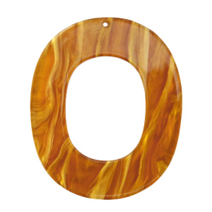 Resin hanger ovaal 48 x 40 mm golden brown