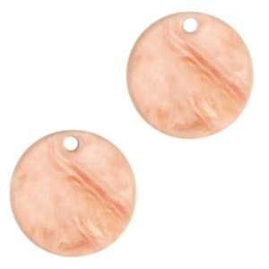 Resin hanger rond 12 mm peach pink