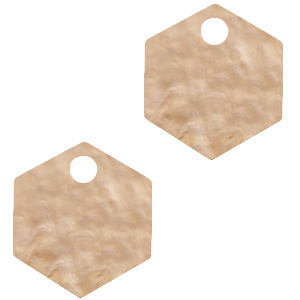 Resin hanger hexagon 14 x 12 mm light semolina beige