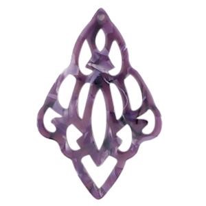 Resin hanger barok diamant 42 x 65 mm Purple.