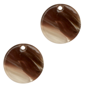 Resin hanger rond 12 mm mixed brown