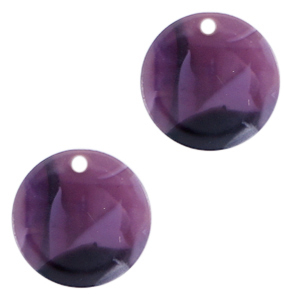 Resin hanger rond 12 mm purple