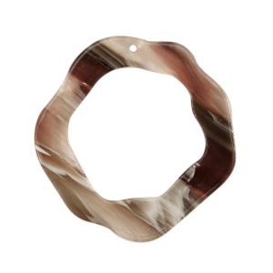 Resin hanger rond a-symetrisch 38 mm Mixed brown