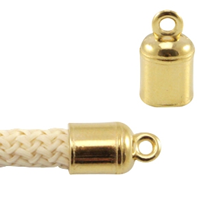 Eindkapje met oogje 13 x 7 mm voor 5 mm koord. Goudkleurig