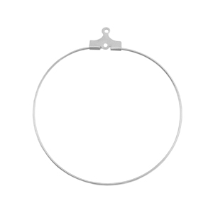 Creool DQ metaal oorring hanger 40 mm Zilverkleurig. Nikkelvrij