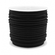 Gekleurd elastisch draad 2.5 mm. Black. Per meter.