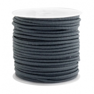 Gekleurd elastisch draad 2.5 mm dik. Dark grey. Per meter.