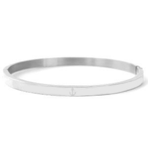 Armband RVS anker zilver binnenmaat 58 mm 8 mm breed.