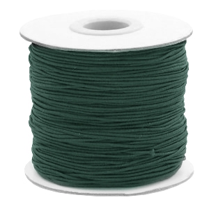 Gekleurd elastisch draad 1 mm Dark green. Per meter