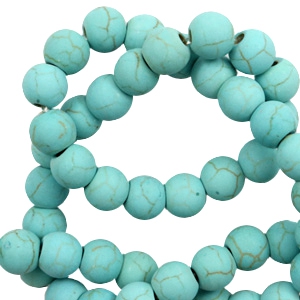 Kralen natuursteen 6 mm matt turquoise blue