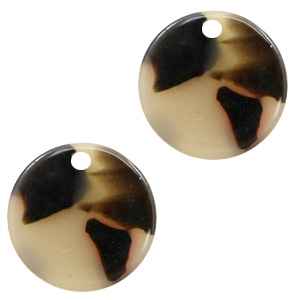 Resin hanger rond 12 mm creme black