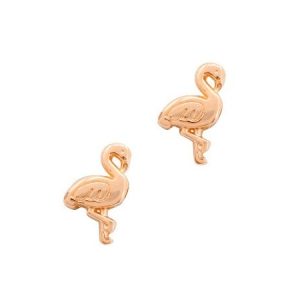 Kraal DQ metaal Flamingo 12 x 7 mm. Rosé goudkleurig Nikkelvrij.