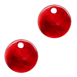 Resin hanger rond 12 mm Cherry red