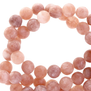 Natuursteen kralen chalcedoon en agaat 4 mm mat Faded rose pink.