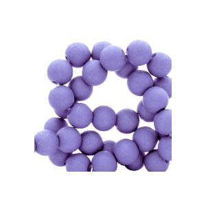 Kralen acryl rond mat 6 mm Ultra violet purple