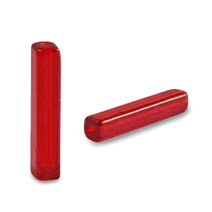 Glaskralen tube 4 x 20 mm Red